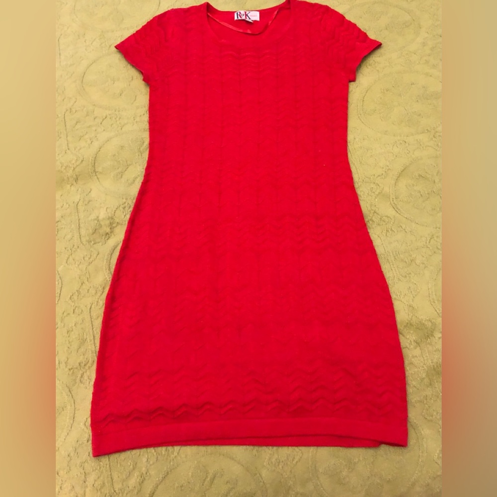 Vintage R&K Originals red knit dress. Size M.